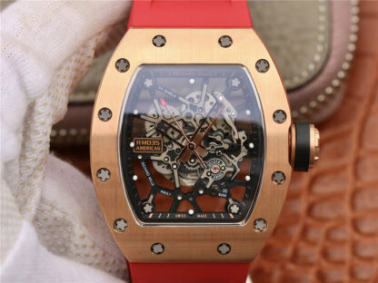 AAA Replica Richard Mille RM035 Americas KV Factory Red Strap Mens Watch