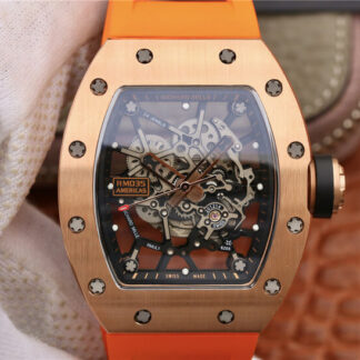 AAA Replica Richard Mille RM035 Americas KV Factory Orange Rubber Strap Mens Watch