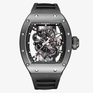 AAA Replica Richard Mille RM-055 BBR Factory Black Ceramic Skeleton Dial Mens Watch