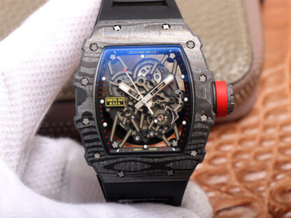 AAA Replica Richard Mille RM35-02 ZF Factory Carbon Fiber Case Black Strap Mens Watch