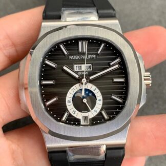 AAA Replica Patek Philippe Nautilus 5726 GR Factory V2 Black Rubber Strap Mens Watch