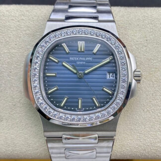 AAA Replica Patek Philippe Nautilus 5713/1G-010 PPF Factory V4 Diamond Blue Dial Mens Watch