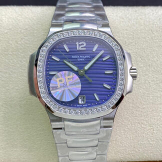 AAA Replica Patek Philippe Nautilus Ladies 7018/1A-010 PF Factory Swiss ETA324SC Stainless Steel Diamond Ladies Watch