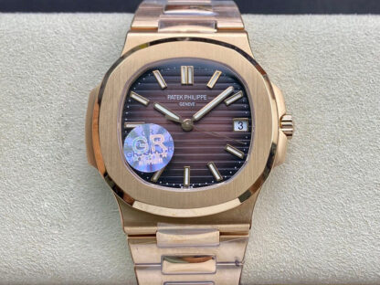 AAA Replica Patek Philippe Nautilus 5711/1R-001 GR Factory V2 Rose Gold Brown Dial Mens Watch