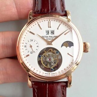 AAA Replica Patek Philippe Tourbillon Moonphase 24H Power Reserve Swiss Tourbillon Rose Gold Mens Watch