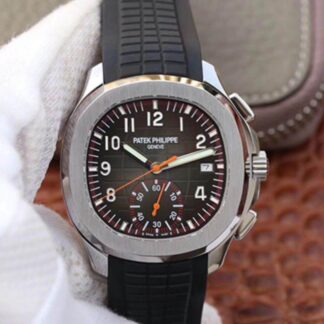 AAA Replica Patek Philippe Aquanaut 5968A-001 Swiss ETA7750 Black Rubber Strap Mens Watch