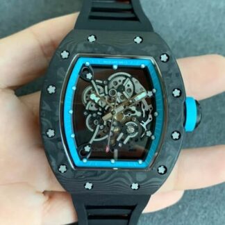 AAA Replica Richard Mille RM055 KV Factory V2 Blue inner ring black strap Mens Watch