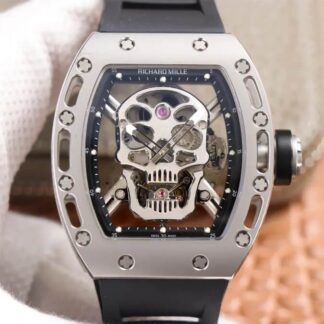 AAA Replica Richard Mille RM52-01 Tourbillon JB Factory Titanium Skull Dial Mens Watch