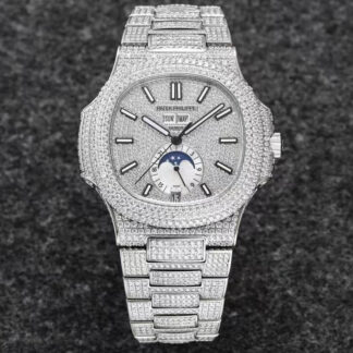 AAA Replica Patek Philippe Nautilus 5726/1A-014 R8 Factory Full diamond dial Mens Watch