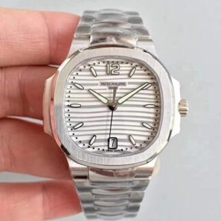 AAA Replica Patek Philippe Nautilus Ladies 7118/1A-010 PF Factory Swiss ETA324 White Dial Ladies Watch