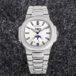 AAA Replica Patek Philippe Nautilus 5726 R8 Factory Diamond White Dial Mens Watch