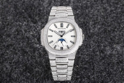 AAA Replica Patek Philippe Nautilus 5726 R8 Factory Diamond White Dial Mens Watch