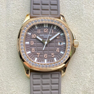 AAA Replica Patek Philippe Aquanaut 5067A Quartz Movement PPF Factory Brown Dial Ladies Watch