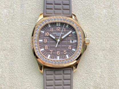 AAA Replica Patek Philippe Aquanaut 5067A Quartz Movement PPF Factory Brown Dial Ladies Watch