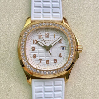 AAA Replica Patek Philippe Aquanaut 5067A Quartz Movement PPF Factory White Dial Ladies Watch