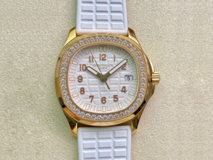 AAA Replica Patek Philippe Aquanaut 5067A Quartz Movement PPF Factory White Dial Ladies Watch