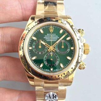 AAA Replica Rolex Daytona Cosmograph 116508 AR Factory Yellow Gold Green Dial Mens Watch