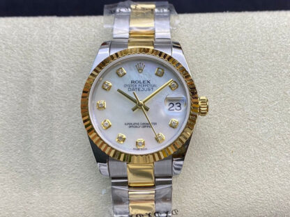 AAA Replica Rolex Datejust M278273-0027 31MM EW Factory Diamond Silver Dial Ladies Watch