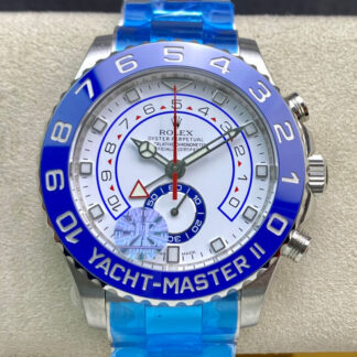 AAA Replica Rolex Yacht-Master M116680-0002 JF Factory Blue Bezel Mens Watch