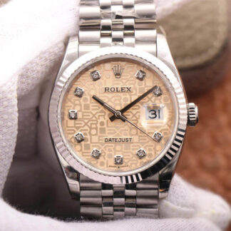 AAA Replica Rolex Datejust M126234-0023 EW Factory Yellow Dial Mens Watch