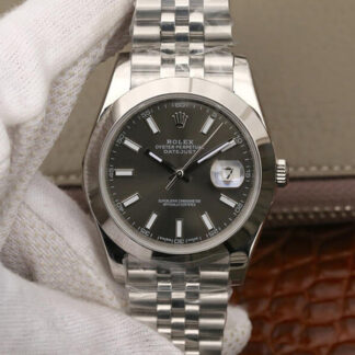 AAA Replica Rolex Datejust M126300-0008 EW Factory Stainless Steel Grey Dial Mens Watch