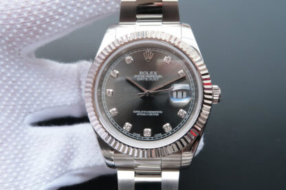 AAA Replica Rolex Datejust M126334-0005 EW Factory Diamond Grey Dial Mens Watch