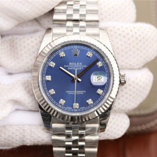 AAA Replica Rolex Datejust M126334-0016 EW Factory Blue Dial Mens Watch