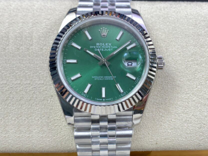 AAA Replica Rolex Datejust M126334-0028 41MM EW Factory Stainless Steel Green Dial Mens Watch