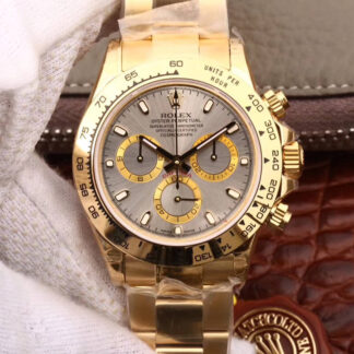 AAA Replica Rolex Daytona Cosmograph 116508 JH Factory Yellow Gold Grey Dial Mens Watch