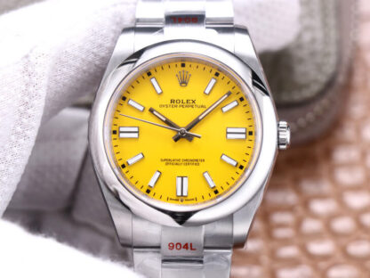 AAA Replica Rolex Oyster Perpetual M124300-0004 41MM EW Factory Yellow Dial Mens Watch