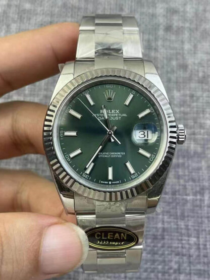 AAA Replica Rolex Datejust M126334-0028 Clean Factory Stainless Steel Green Dial Mens Watch