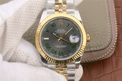 AAA Replica Rolex Datejust M126333-0020 EW Factory Yellow Gold Grey Dial Mens Watch