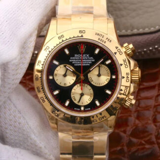 AAA Replica Rolex Daytona Cosmograph M116508-0009 JH Factory Yellow Gold Black Dial Mens Watch