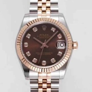 AAA Replica Rolex Datejust m278271-0028 GS Factory Diamond Brown Dial Ladies Watch | aaareplicawatches.is