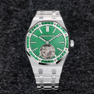 AAA Replica Audemars Piguet Royal Oak Tourbillon 26532IC.EE.1220TI.01 R8 Factory Green Dial Mens Watch