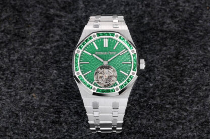 AAA Replica Audemars Piguet Royal Oak Tourbillon 26532IC.EE.1220TI.01 R8 Factory Green Dial Mens Watch