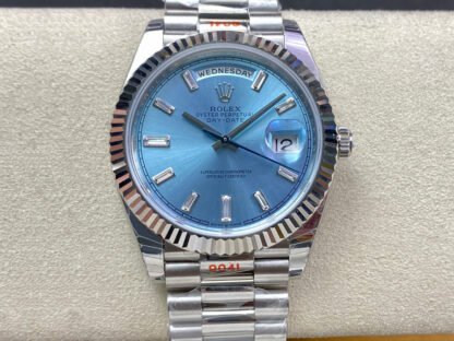 AAA Replica Rolex Day Date M228236-0006 EW Factory Ice Blue Dial Mens Watch