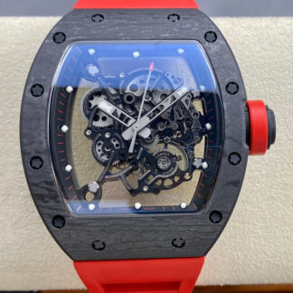 AAA Replica Richard Mille RM-055 BBR Factory Red Strap Mens Watch