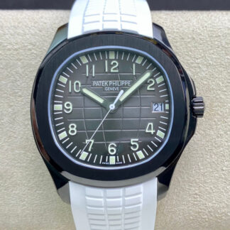 AAA Replica Patek Philippe Aquanaut PP5167 ZF Factory DLC White Strap Mens Watch