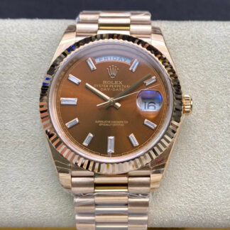 AAA Replica Rolex Day Date 228235 EW Factory V2 Brown Dial Mens Watch