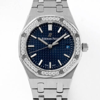 AAA Replica Audemars Piguet Royal Oak 77351ST.ZZ.1261ST.01 8F Factory Blue Dial Ladies Watch