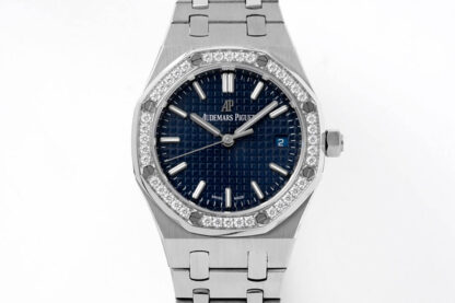 AAA Replica Audemars Piguet Royal Oak 77351ST.ZZ.1261ST.01 8F Factory Blue Dial Ladies Watch