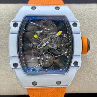 AAA Replica Richard Mille RM27-02 RM Factory Skeleton Tourbillon Orange Strap Mens Watch