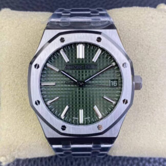 AAA Replica Audemars Piguet Royal Oak 15510ST.OO.1320ST.09 ZF Factory Green Dial Mens Watch | aaareplicawatches.is