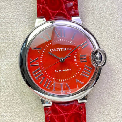 AAA Replica Ballon Bleu De Cartier 36MM 3K Factory Red Dial Ladies Watch