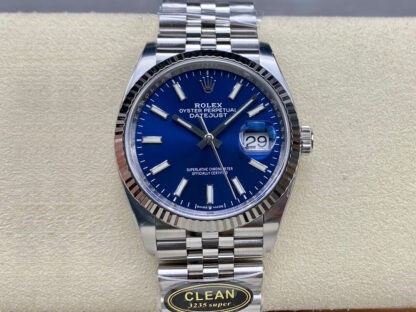 AAA Replica Rolex Datejust M126234-0017 36MM Clean Factory Blue Dial Mens Watch