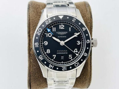 AAA Replica Longines Spirit ZuIu Time L3.812.4.53.6 LG Factory Black Dial Mens Watch