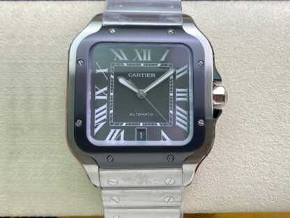 AAA Replica Cartier Santos WSSA0037 GF Factory V2 Gray Dial Mens Watch