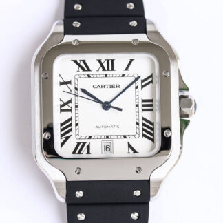 AAA Replica Cartier Santos WSSA0018 GF Factory V2 Rubber Strap Mens Watch