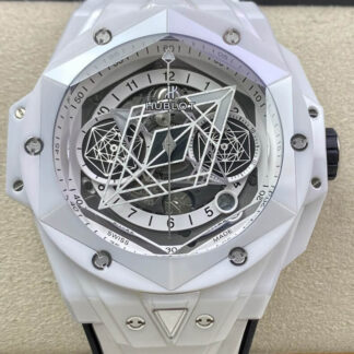 AAA Replica Hublot Big Bang Sang Bleu II 418.HX.2001.RX.MXM21 BB Factory White Ceramics Mens Watch